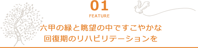 六甲の緑と眺望の中ですこやかな回復期のリハビリテーションを